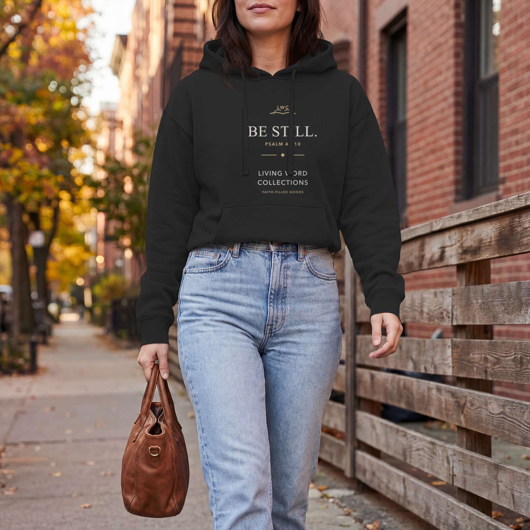 Be Still Signature Hoodie in black, alternate product view