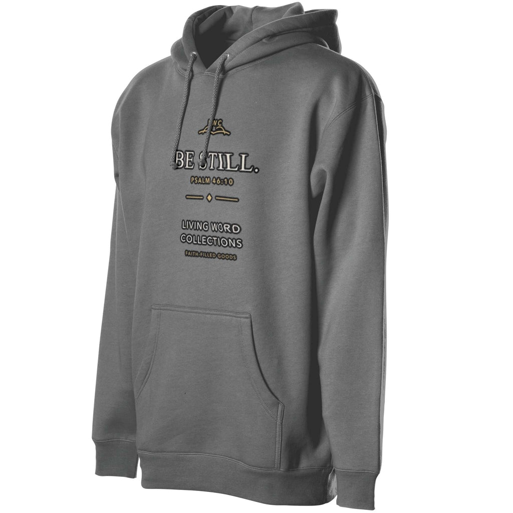 Be Still Signature Hoodie in charcoal, alternate product view