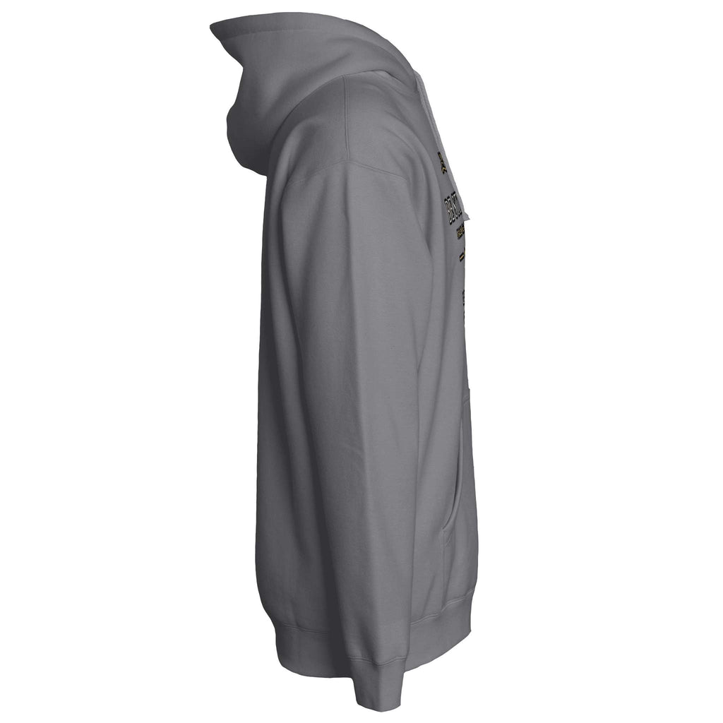 Be Still Signature Hoodie in heather charcoal, alternate product view