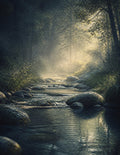 Anxiety journal cover: peaceful forest stream