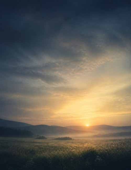 Depression journal cover: sunrise over quiet hills