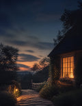 Loneliness journal cover: warm welcoming home at twilight