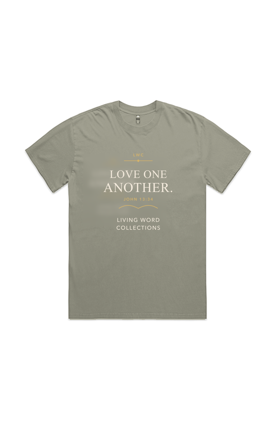 LWC Love One Another centered tee detail render