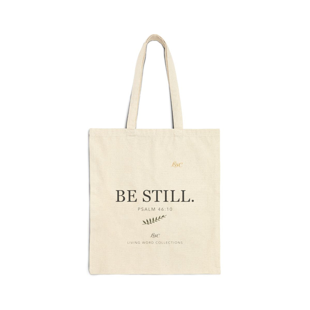 LWC Be Still Psalm 46:10 natural canvas tote