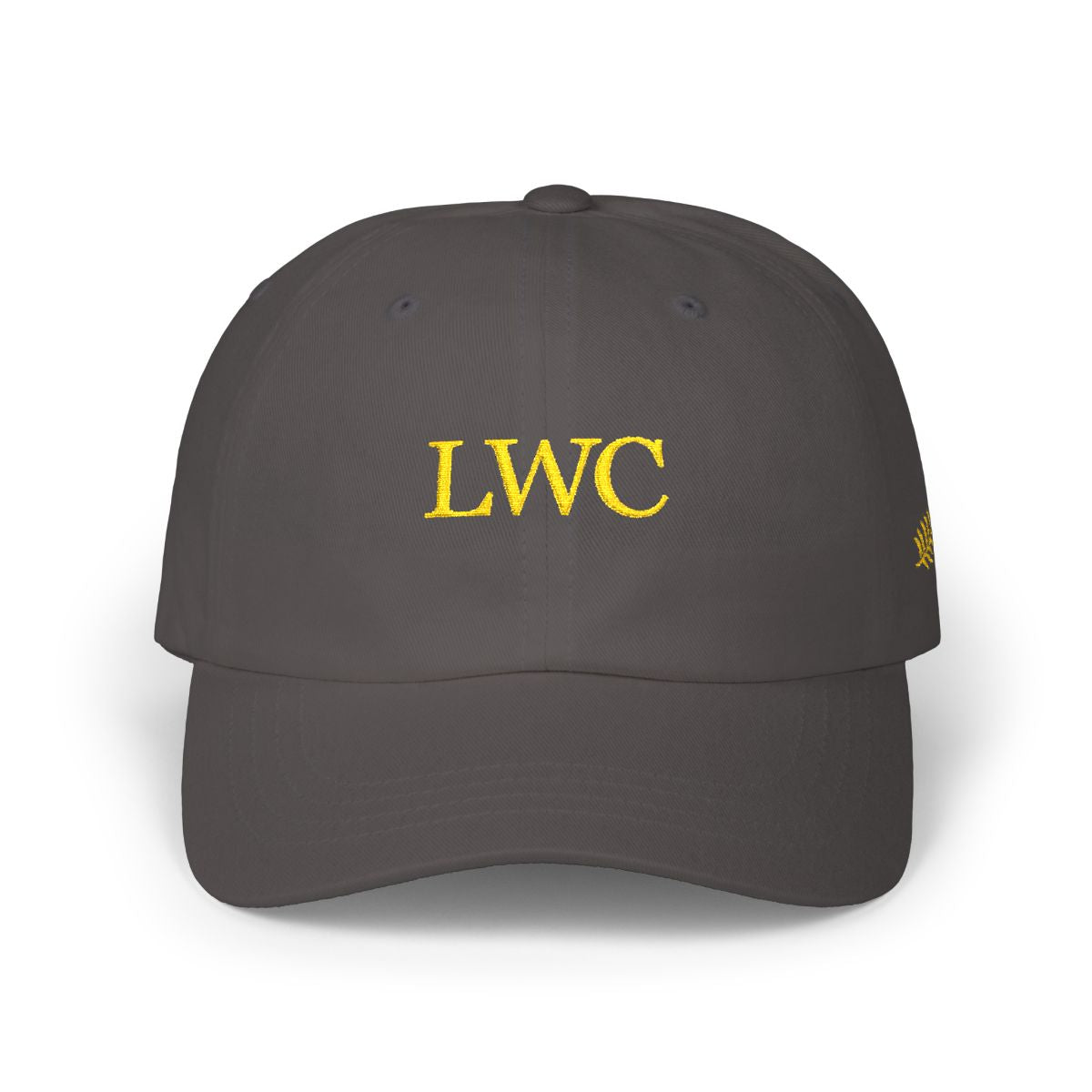 LWC Walk by Faith embroidered dad cap in Dark Grey.