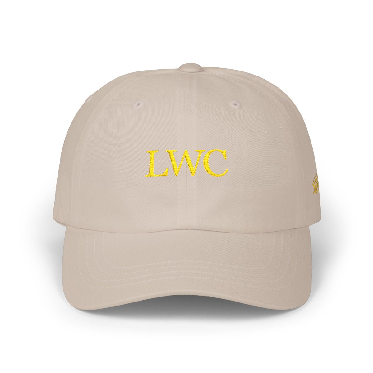 LWC Walk by Faith embroidered dad cap in Stone.