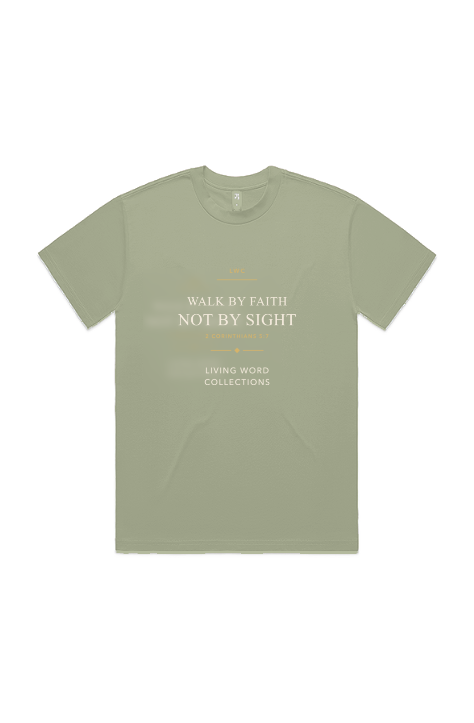 LWC Walk by Faith centered tee detail render